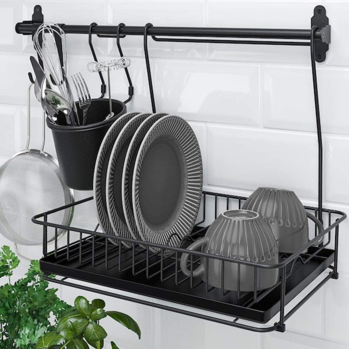 Digital Shoppy IKEA Dish Drainer, Black durable steel rust resistance design kitchen 40448767