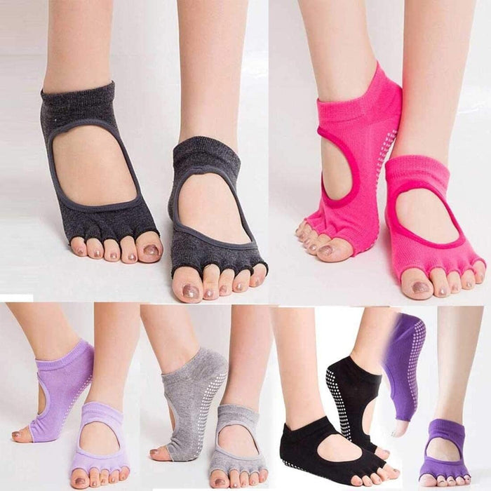 Stay safe and comfortable during your fitness routine with women's five toe anti-slip ankle grip sports socks for gym and fitness. The anti-slip grip ensures maximum stability, while the comfortable design provides support for your feet during workouts.
