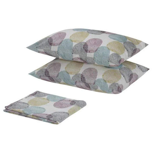 Multicolor cotton flat sheet and 2 pillowcase set from IKEA 50427590