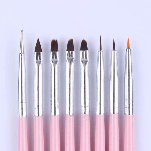 Digital Shoppy Nail Art Brush Acrylic UV Gel Brushes Dotting Pen Liner Tools Kit - Set of 8 Brand - digitalshoppy.in