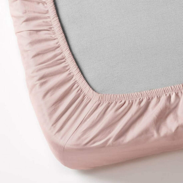 A closeup image of IKEA sheet fits over the corners of your mattress and stays in place thanks to the elastic edging -10357669
