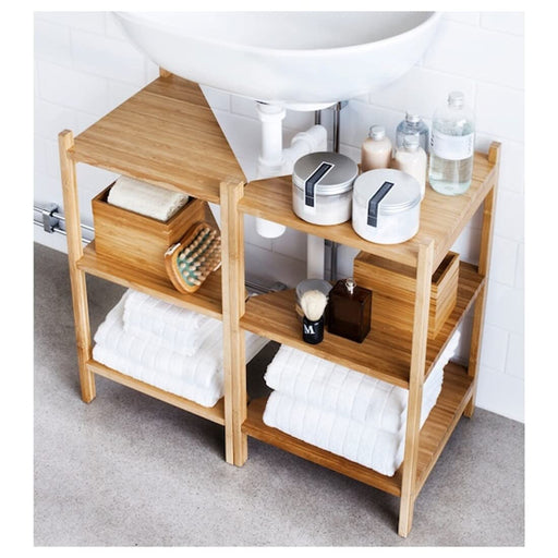 Digital Shoppy IKEA Wash-Basin/Corner Shelf Bamboo, 34x60 cm , Upgrade your bathroom with the efficient and functional IKEA Wash-Basin/Corner Shelf in Bamboo - 34x60 cm. 20253077
