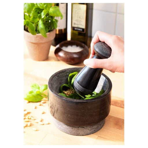 Digital Shoppy IKEA's Marble Black Pestle and Mortar Set - make cooking fun and add authentic flavors to your meals. 20201620