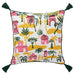 A photo of an Ikea Cushion cover, multicolor tassel, 50x50 cm Cushion cover with different patterns on both sides and matching piping and tassels-70522727