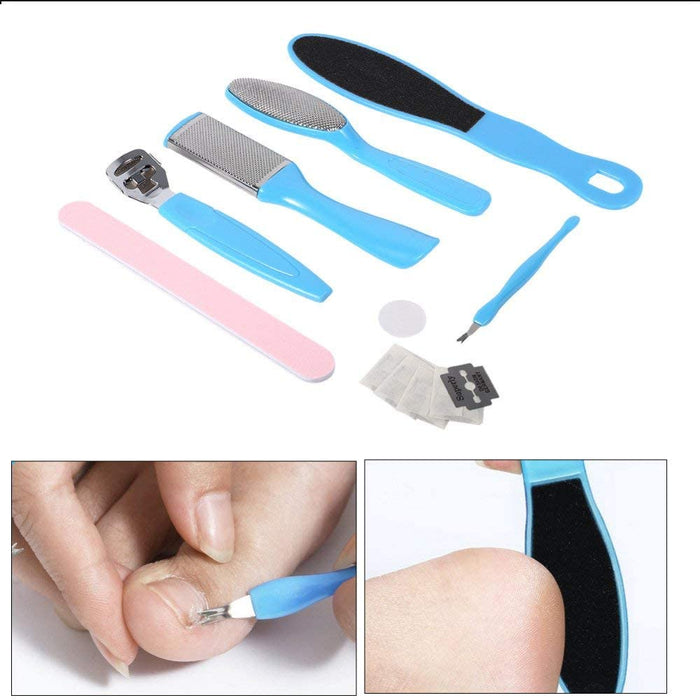 Digital Shoppy File Set Dead Hard Skin Callus Remover Scraper Pedicure Rasp Tools Portable Cuticle Pusher Nail Foot Care Tool