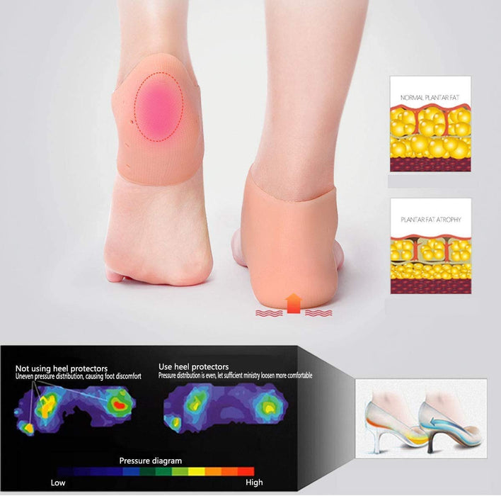 Digital Shoppy 1Pair Silicone Gel Heel Pad Socks for Pain Relief