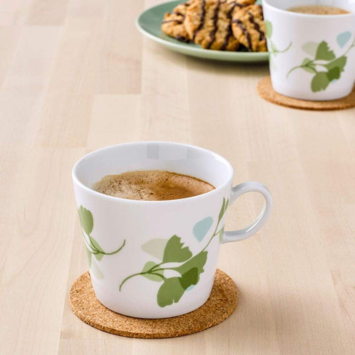  IKEA Mug, leaf patterned white/green, 33 cl (11 oz) (Pack of 2 )-Ikea mugs, ikea tea cups, ikea ceramic cup, coffee mugs online, Kitchenware & tableware Coffee & tea, Mugs & cups, digital shoppy,40483459