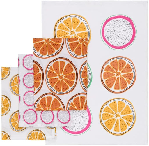 A pack of four tea towels made of a durable and easy-to-clean material, featuring a versatile solid color and a practical size for everyday use 704.930.46
