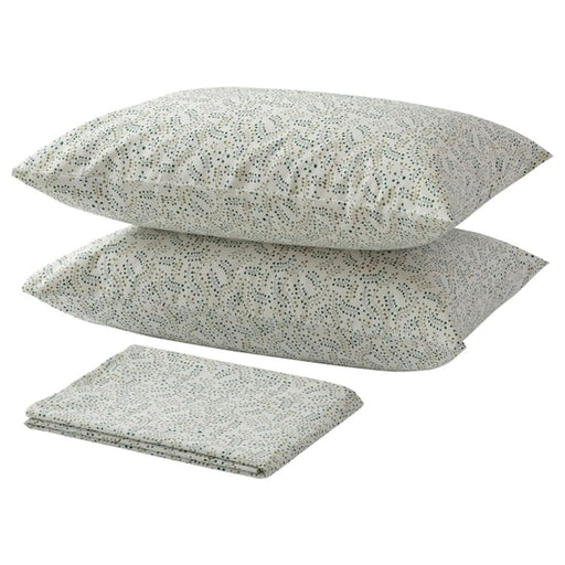 Green cotton flat sheet and 2 pillowcase set from IKEA  00497482