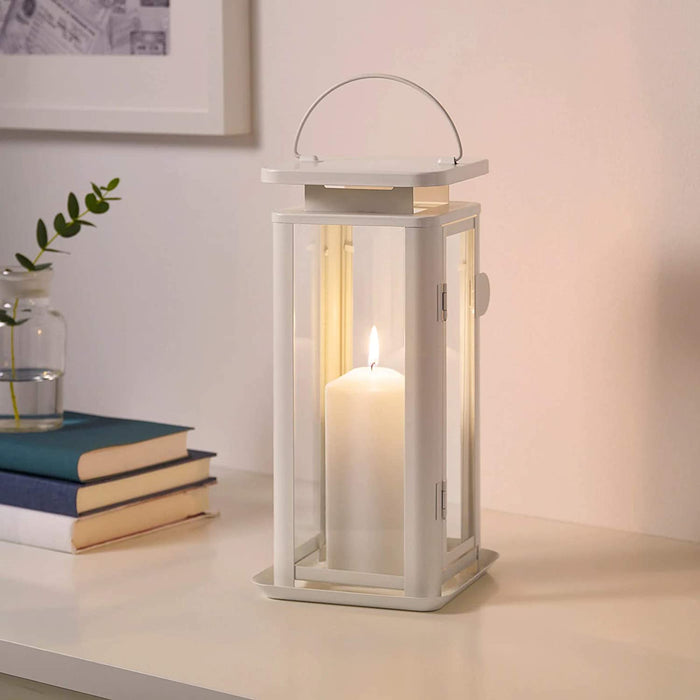 IKEA Lantern for Block Candle, in/Outdoor, White, 29 cm (11 ½") - digitalshoppy.in