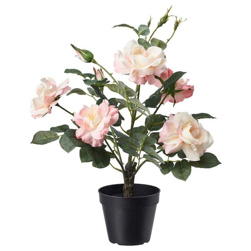 Digital Shoppy IKEA Lifelike artificial rose pink potted plant for indoor and outdoor use 10395303