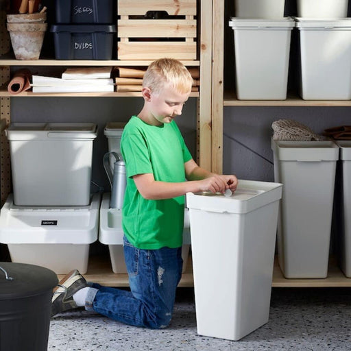 Digital Shoppy IKEA Bin with lid, light grey, 22 l (6 gallon) Maximize your storage space with IKEA's light grey 22L bin with lid, designed to simplify your life and streamline your home., 70420205