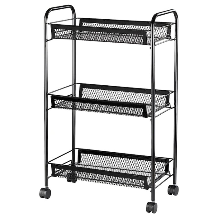 Digital Shoppy A black Ikea trolley measuring 26x48x77 cm, perfect for organizing your home or office. The Ikea Trolley in Black, measuring 26x48x77 cm, a versatile and functional storage solution for any space. 30415121
