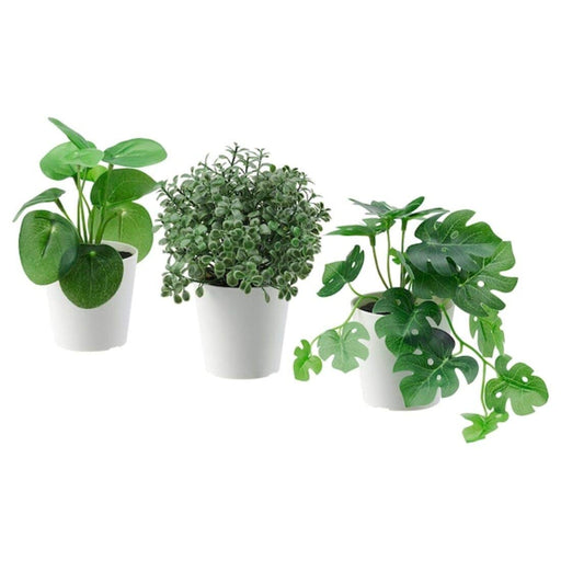 Digital Shoppy IKEA Artificial Plant with Pot, Set of 3, in / Outdoor Green, 6 cm (2 ¼ ")30485208, natural-looking-artificial-plants, artificial-plants-and-trees-indoor, artificial-plants-for-home-decoration, artificial plants india.