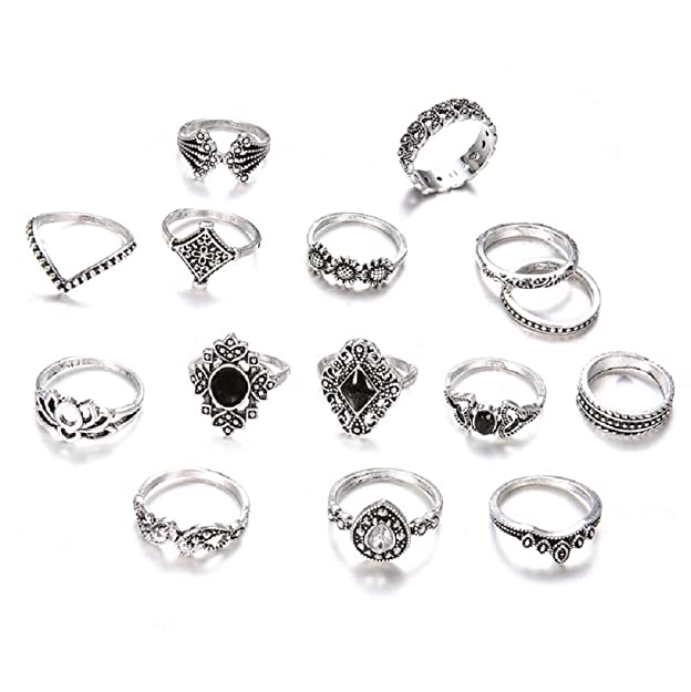 Female Alloy 8 Set Silver Finger Ring, Occasion: Party, Packaging Type:  Polythin Packing at Rs 50 in Noida