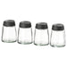 IKEA Kitchen Storage Spice Jars Set Transparent Glass Bottles with Lid - Pack of 4 (Black) - digitalshoppy.in