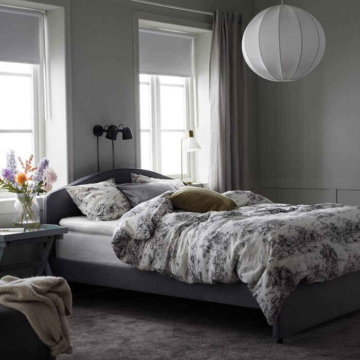 IKEA Quilt Cover and Pillowcase, White/Grey (White/Grey, 150x200/50x80 cm (59x79/20x32 )30480461
