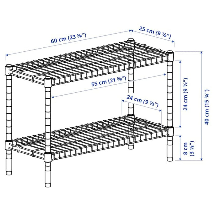 Digital Shoppy IKEA Shelving Unit, galvanised, 60x25x40 cm , Modern and trendy galvanised Ikea shelving unit, perfect for organizing any space - 60x25x40 cm 40483077