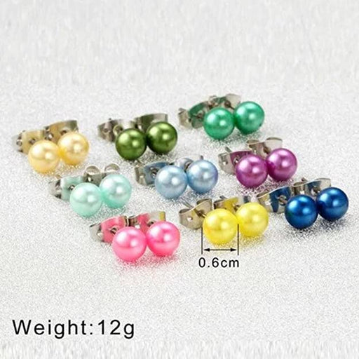 A set of 27 pearl stud earrings in various sizes and styles, perfect for any occasion.