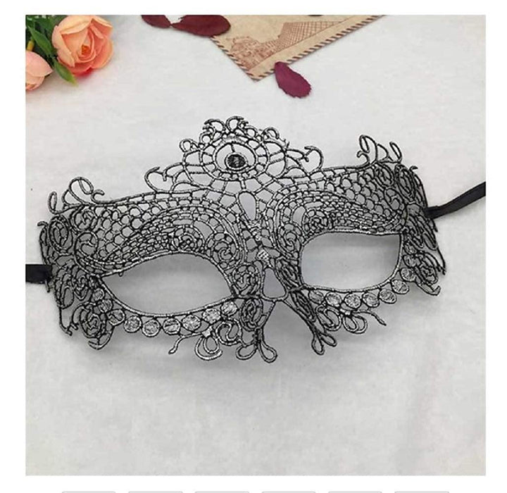 Digital Shoppy Silver Lace Venetian Mask Party Masquerade Queen Eye Mask Women Cosplay Costume Christmas Halloween Masks - digitalshoppy.in