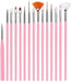 Digital Shoppy Nail Art Brush Tool Set - Pack of 15 Pieces (PINK) - digitalshoppy.in