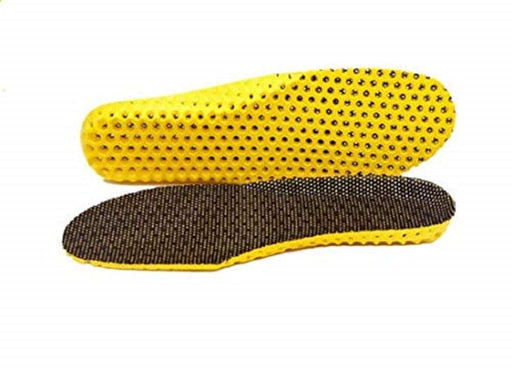 A pair of orthopedic cushion insole pads for shoes, providing maximum support and comfort for feet.