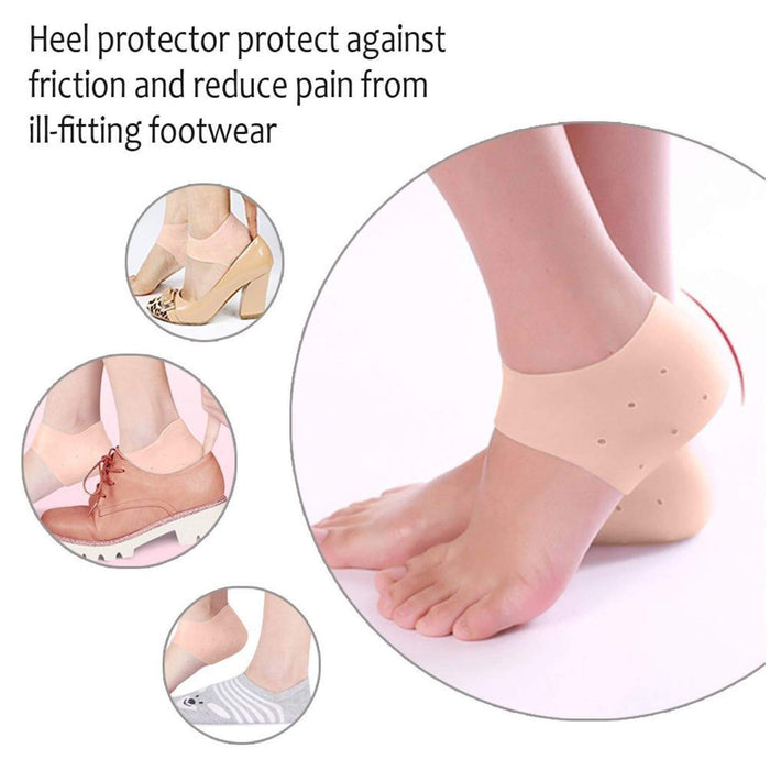 Digital Shoppy 1Pair Foot Care Products Medical Cracked Silicone Care Heel Cover Cushion Anti-slip Maintenance Foot Heel Protection