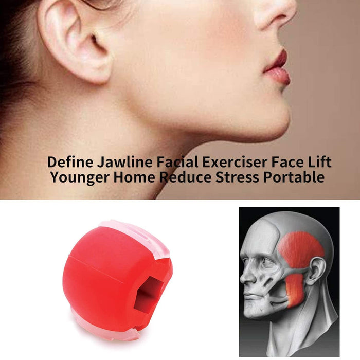 A close-up of the face and neck exerciser being held by a person.