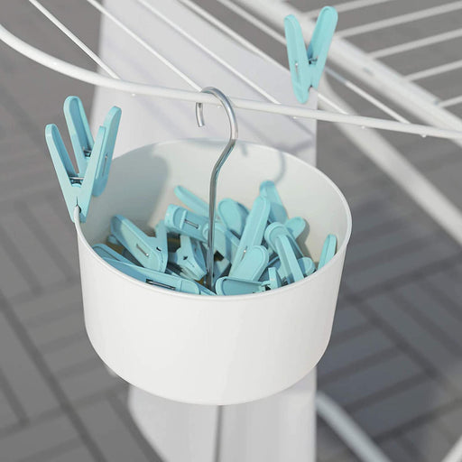 IKEA Peg Basket with 30 Clothes Pegs, in/Outdoor White, Blue - digitalshoppy.in