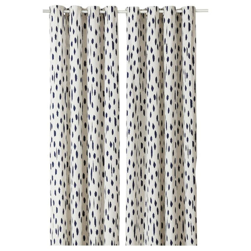 Digital Shoppy IKEA Curtains, 1 Pair, White/Blue 145x300 cm 20444317,Curtain, Window Curtain Online, Designer Curtain Online, Plain curtains, Curtains for home