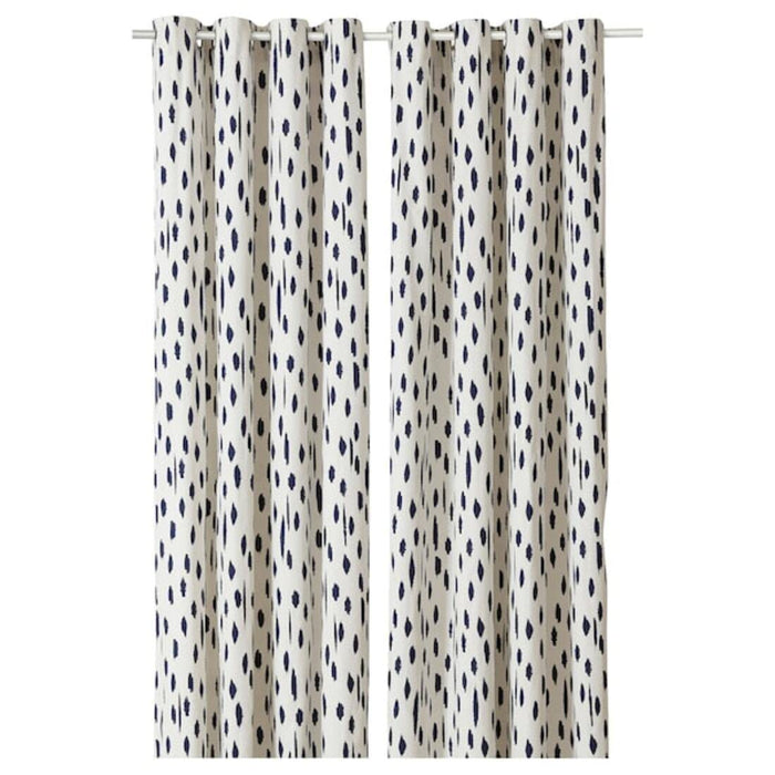 Digital Shoppy IKEA Curtains, 1 Pair, White/Blue 145x300 cm 20444317,Curtain, Window Curtain Online, Designer Curtain Online, Plain curtains, Curtains for home