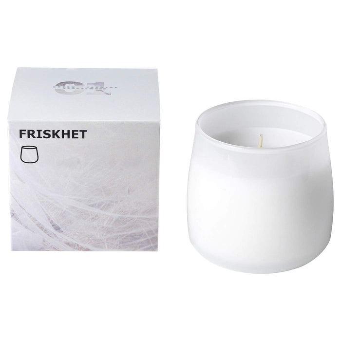 IKEA Scented Candle in Glass - Linen Breeze(White) - digitalshoppy.in