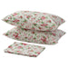 Red and white cotton flat sheet and 2 pillowcase set from IKEA 00494308