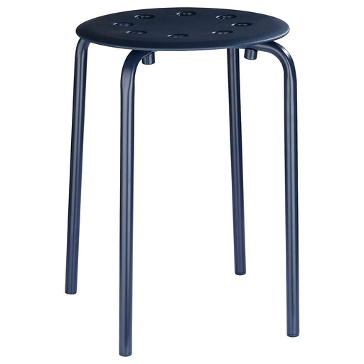 digital shoppy ikea stool , An image of IKEA's blue stool - 45 cm, with a bright blue plastic seat and four wooden legs, placed in a living room with a matching blue couch and colorful throw pillows. 10415810