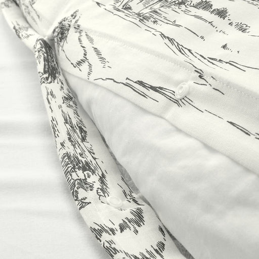 IKEA Quilt Cover and Pillowcase, White/Grey (White/Grey, 150x200/50x80 cm (59x79/20x32 )30480461