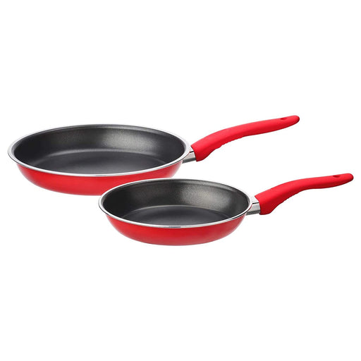 A set of 2 frying pans from IKEA with non-stick surfaces and comfortable handles  50461862