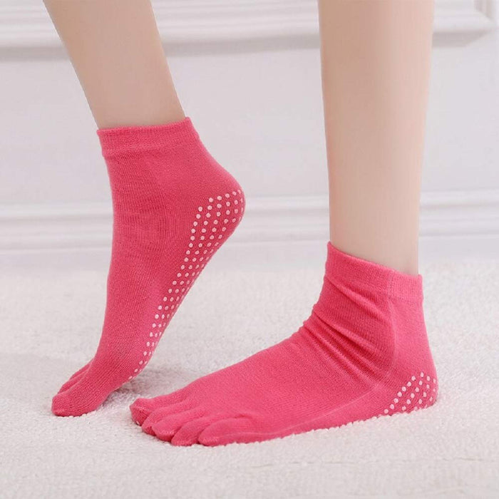 Non-slip breathable toe socks perfect for safe and comfortable Pilates practice.