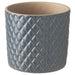 A grey cylindrical plant pot with a raised base and a smooth surface. 90441909