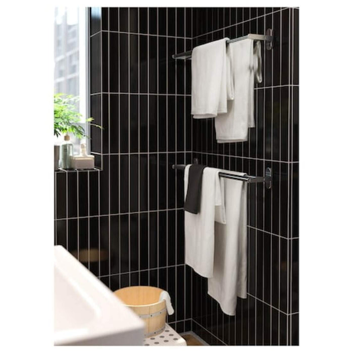 "Organize Your Bathroom with IKEA BROGRUND Towel Rail - Stainless Steel"