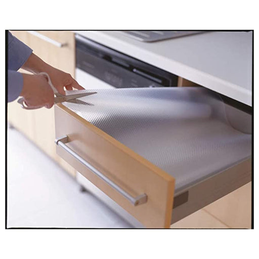 Digital Shoppy IKEA Drawer Mat - Transparent 40177742 protect paint shelves online price, A close-up image of a transparent drawer mat from IKEA, showcasing its non-slip surface and practical design for organizing drawers. 