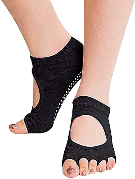 Digital Shoppy Women Yoga Backless Five Toe Anti-Slip Ankle Grip Socks