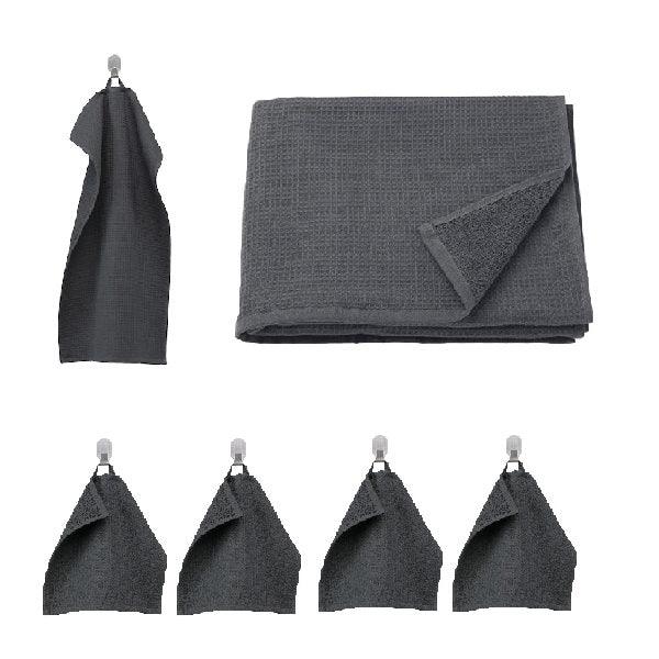IKEA SALVIKEN Soft and Absorbent Anthracite Towel Set Piece