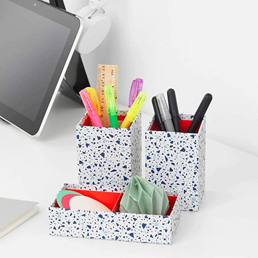 Digital Shoppy IKEA Mosaic Patterned Rectangular Box - Set of 3 (Red)  90441810 store pens sketches online low price