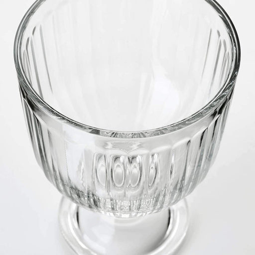 A stack of clear glass goblets from IKEA, perfect for entertaining or everyday use.