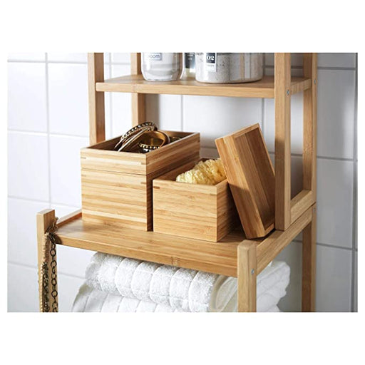 Digital Shoppy IKEA Bamboo Rectangular Storage Boxes Bathroom Set (Brown, 15x10x11 cm, 17x12x12 cm)- 4 Piece 20222608 bathroom light easy move online low price