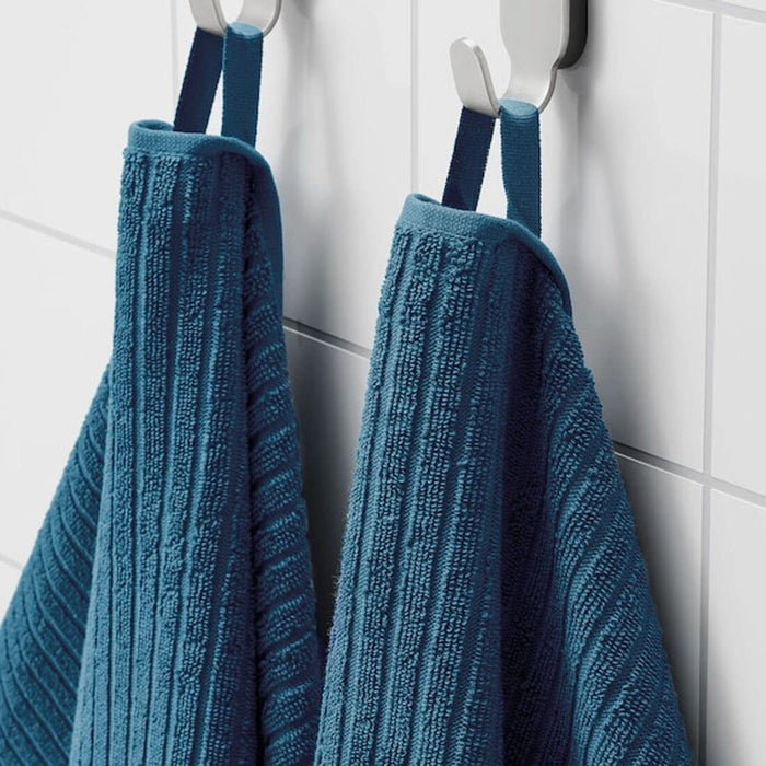 An image of an IKEA hand towel in a dark blue striped pattern, adding a classic and timeless touch to any bathroom50488055