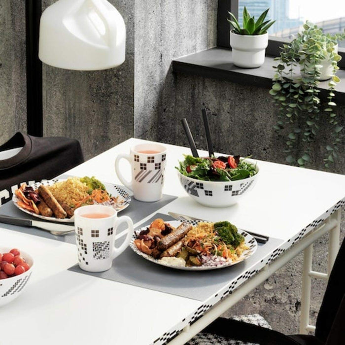 Digital Shoppy IKEA Plate, White/Black, 25 cm (10 ") (2) ikea-plate-white-black-25-cm-10-2-deep plate-online-price-home-decorative-serving plate- digital-shoppy-60464332