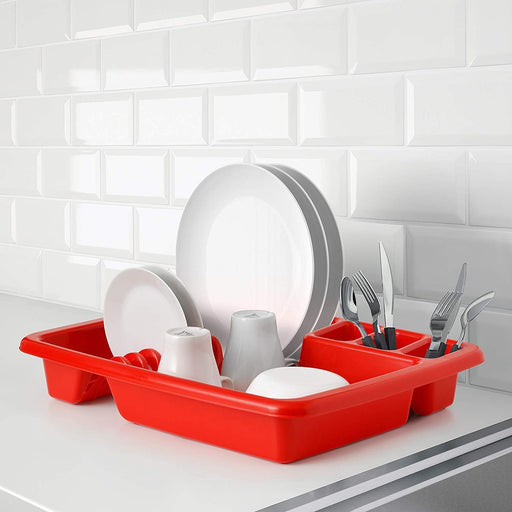 Digital Shoppy IKEA Dish Rack/Drainer, 46 x 36 cm (Red) 40485868 organize dry durable home lightweight design kitchen