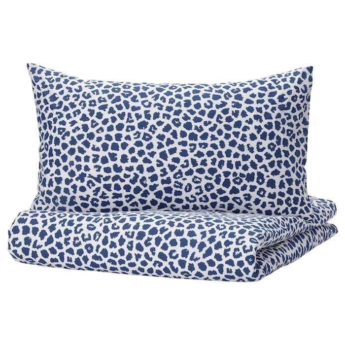 A photo of IKEA's Duvet Cover and 2 Pillowcases, White/Dark blue240x220/50x80 cm (94x87/20x32 )