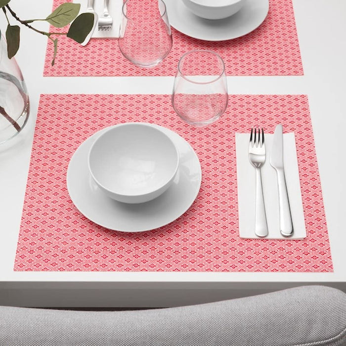 Digital Shoppy Place mat, red/patterned, 45x33 cm (17 ¾x13 ")palcemat for dining, designer, online,india , round table,90398208.